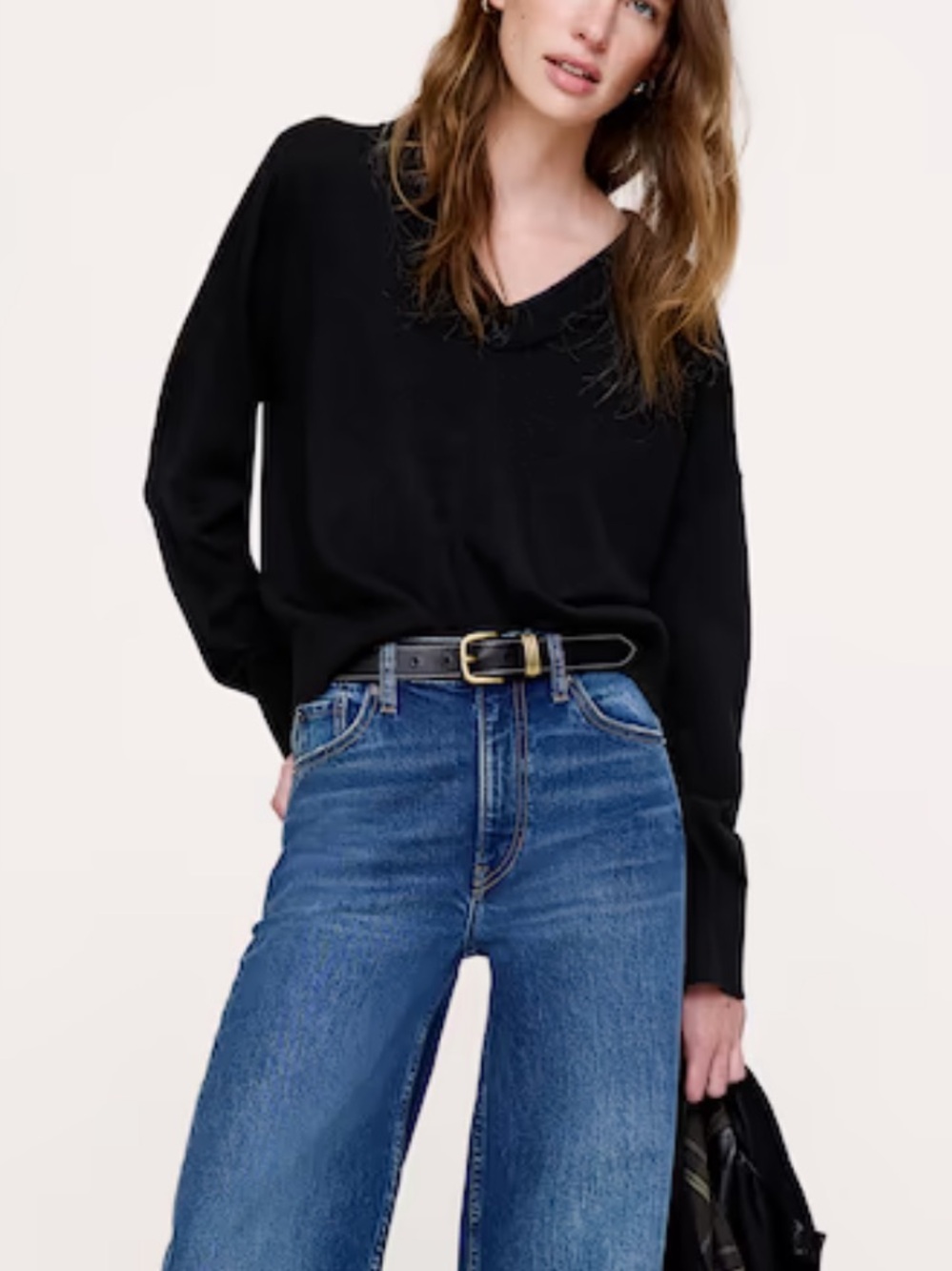 Banana Republic Merino V Neck sweater black large